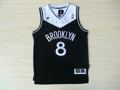 Maillot De Basket Brooklyn Nets Deron Williams Swingman 8 Noir et Blanc